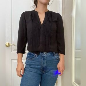H&M Black 3/4 Sleeve Blouse